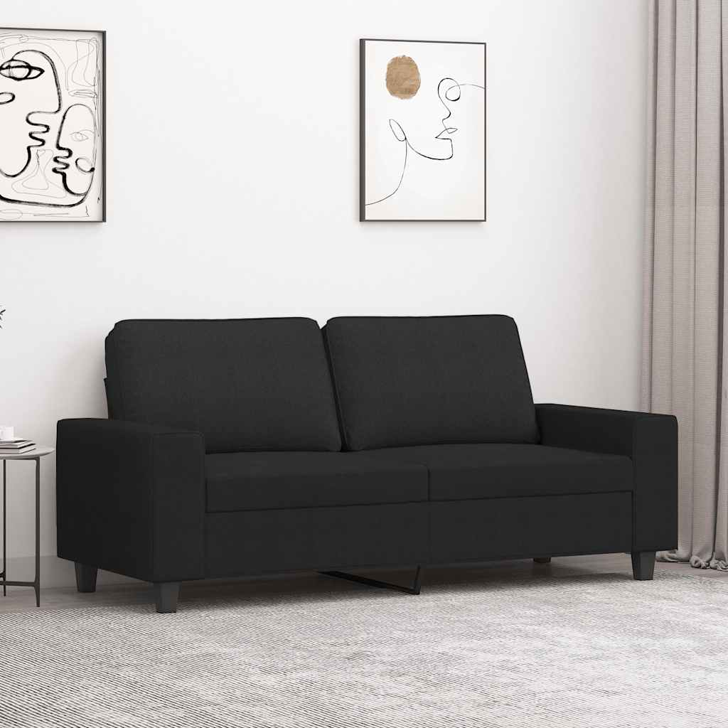 2-personers sofa i stof - 140 cm sædebredde, sort
