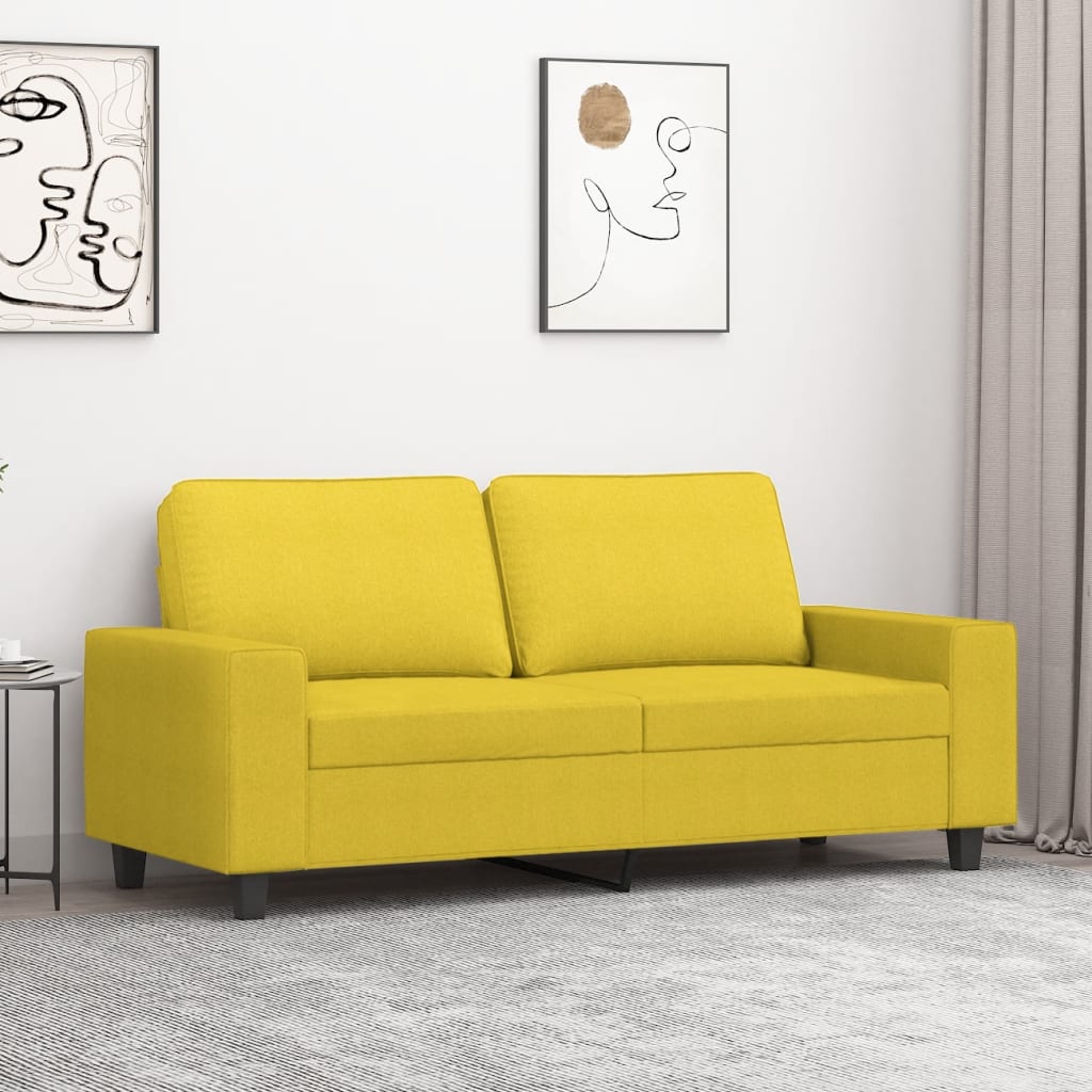 2-personers sofa i stof - lysegul, sædebredde 140 cm