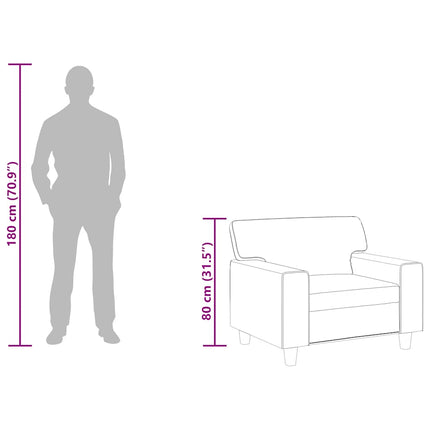 lænestol 60 cm kunstlæder Cremefarvet