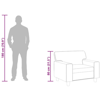 lænestol 60 cm kunstlæder grå