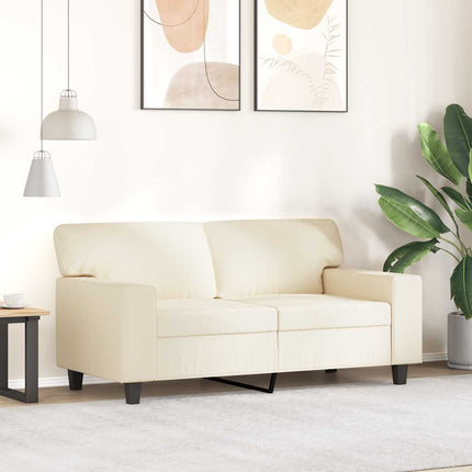 2-personers sofa 120 cm kunstlæder cremefarvet