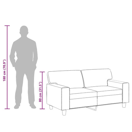 2-personers sofa 120 cm kunstlæder cremefarvet