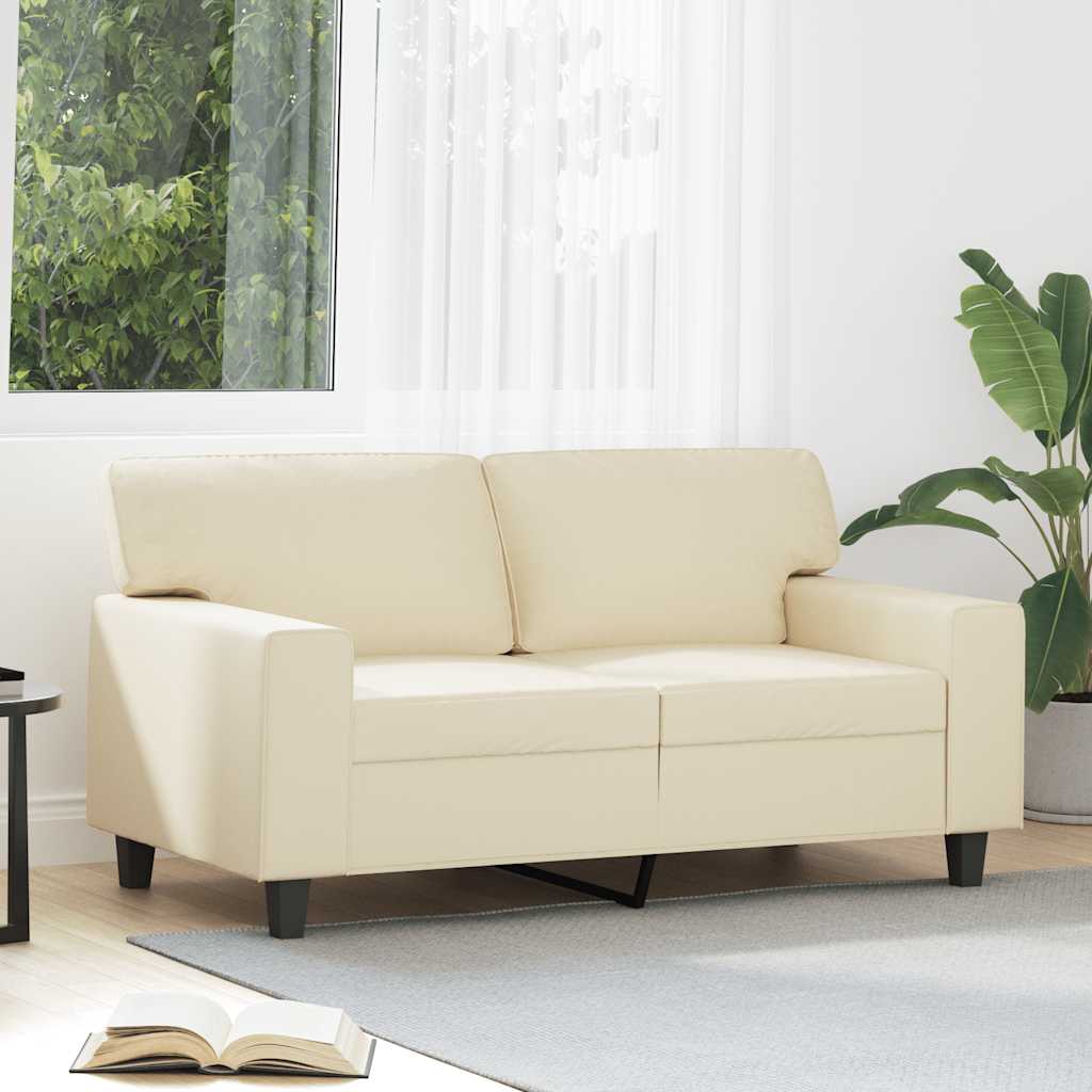 2-personers sofa 120 cm kunstlder cremefarvet