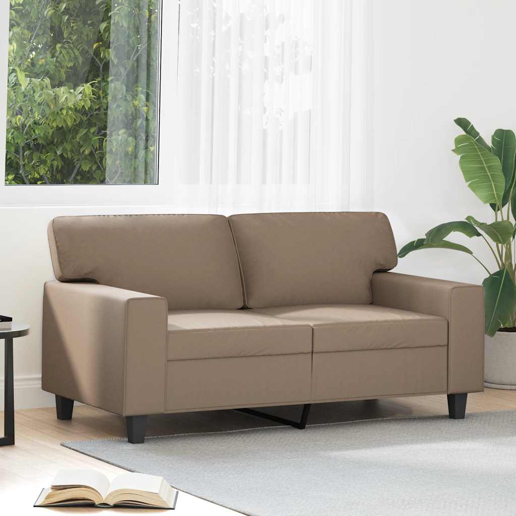 2-personers sofa i kunstlæder - cappuccino, sædebredde 120 cm