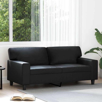 2-personers sofa 140 cm kunstlæder sort