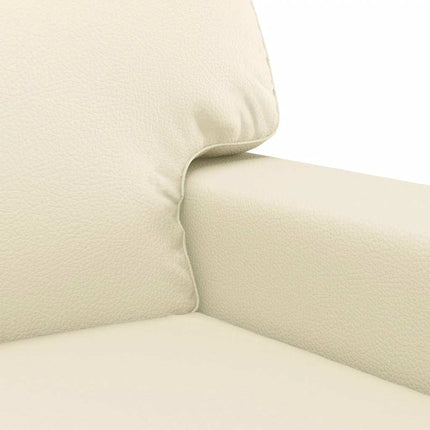 2-personers sofa 140 cm kunstlæder cremefarvet