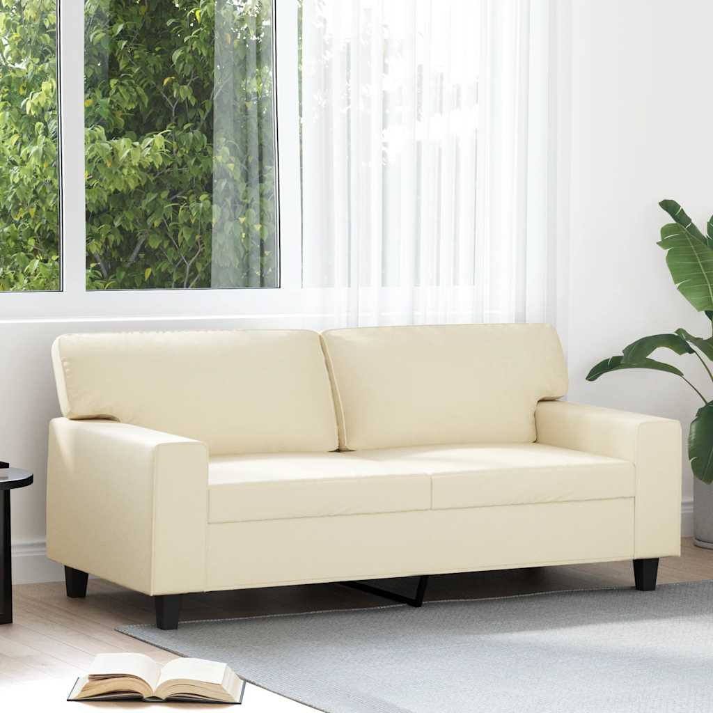 vidaXL 2-personers sofa 140 cm kunstlæder cremefarvet