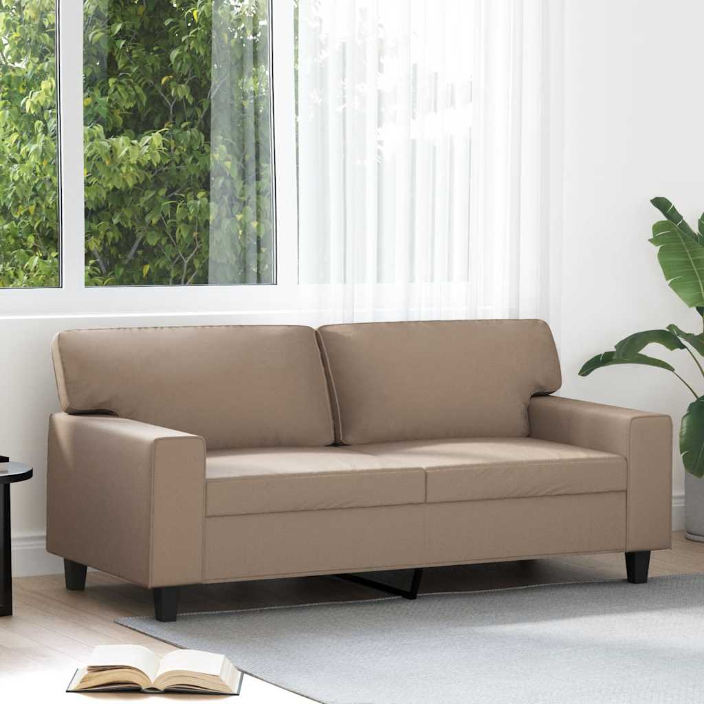 2-personers sofa i kunstlæder - cappuccino, sædebredde 140 cm