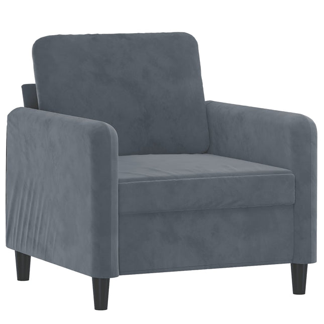 lænestol 60 cm velour mørkegrå