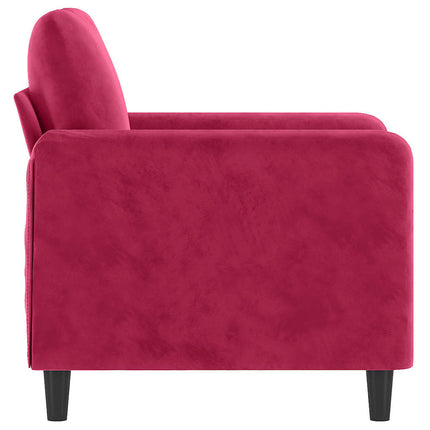 lænestol 60 cm velour vinrød