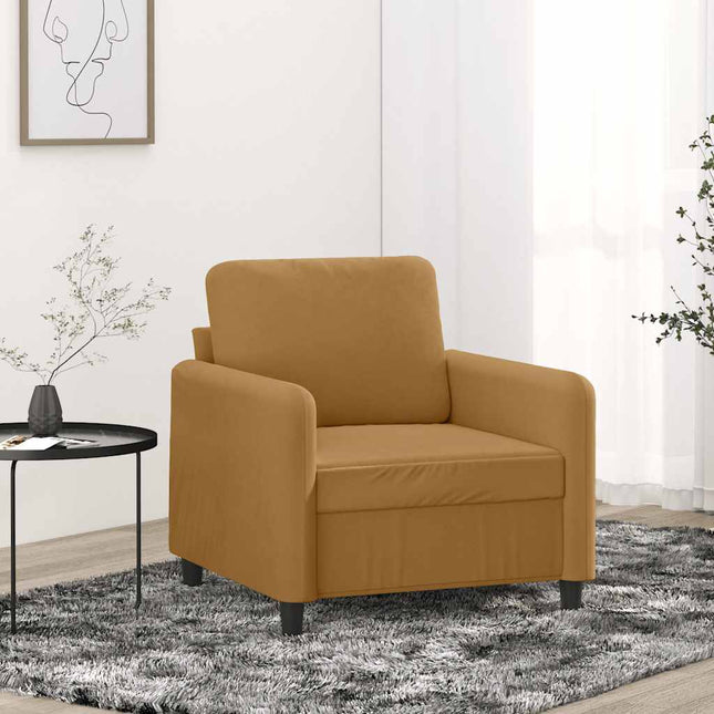 lænestol 60 cm velour brun