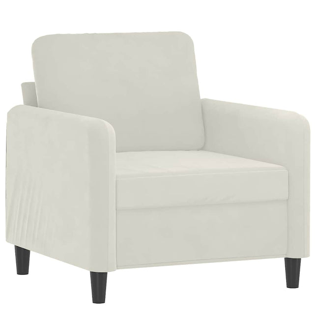 lænestol 60 cm velour cremefarvet