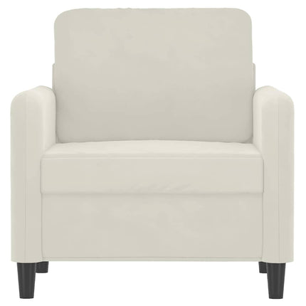 lænestol 60 cm velour cremefarvet
