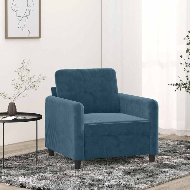 lænestol 60 cm velour Blå