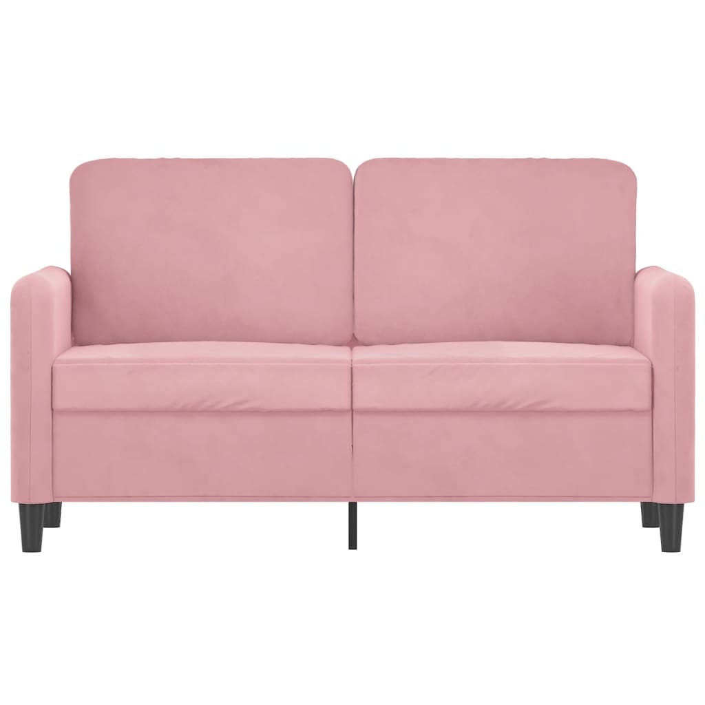 2-personers sofa 120 cm fløjl lyserød