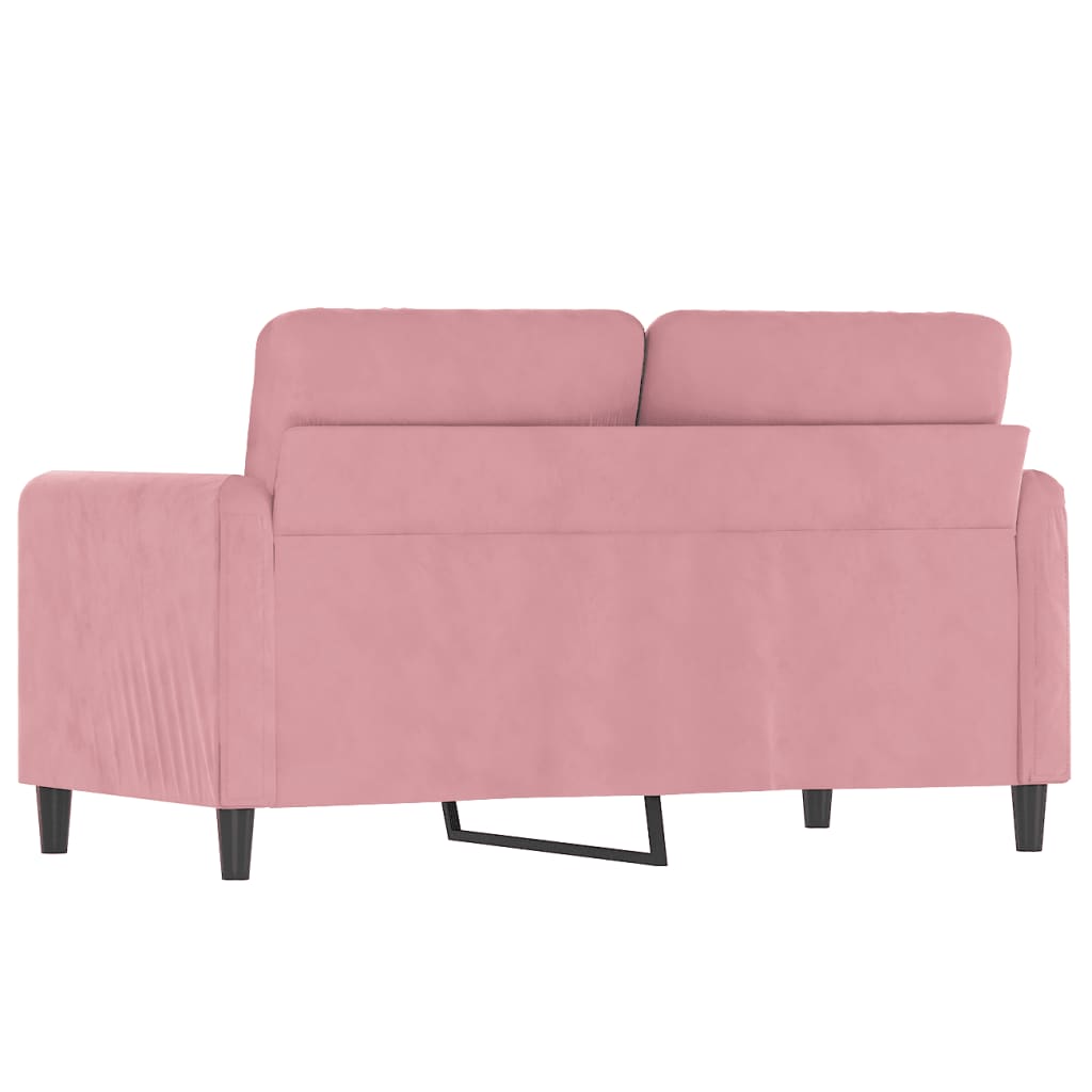 2-personers sofa 120 cm fløjl lyserød