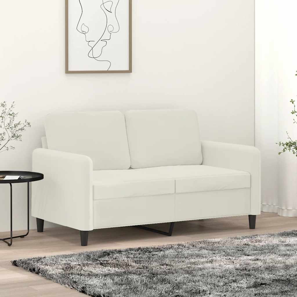 2-personers sofa 120 cm velour cremefarvet