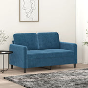 2-personers sofa 120 cm fløjl blå