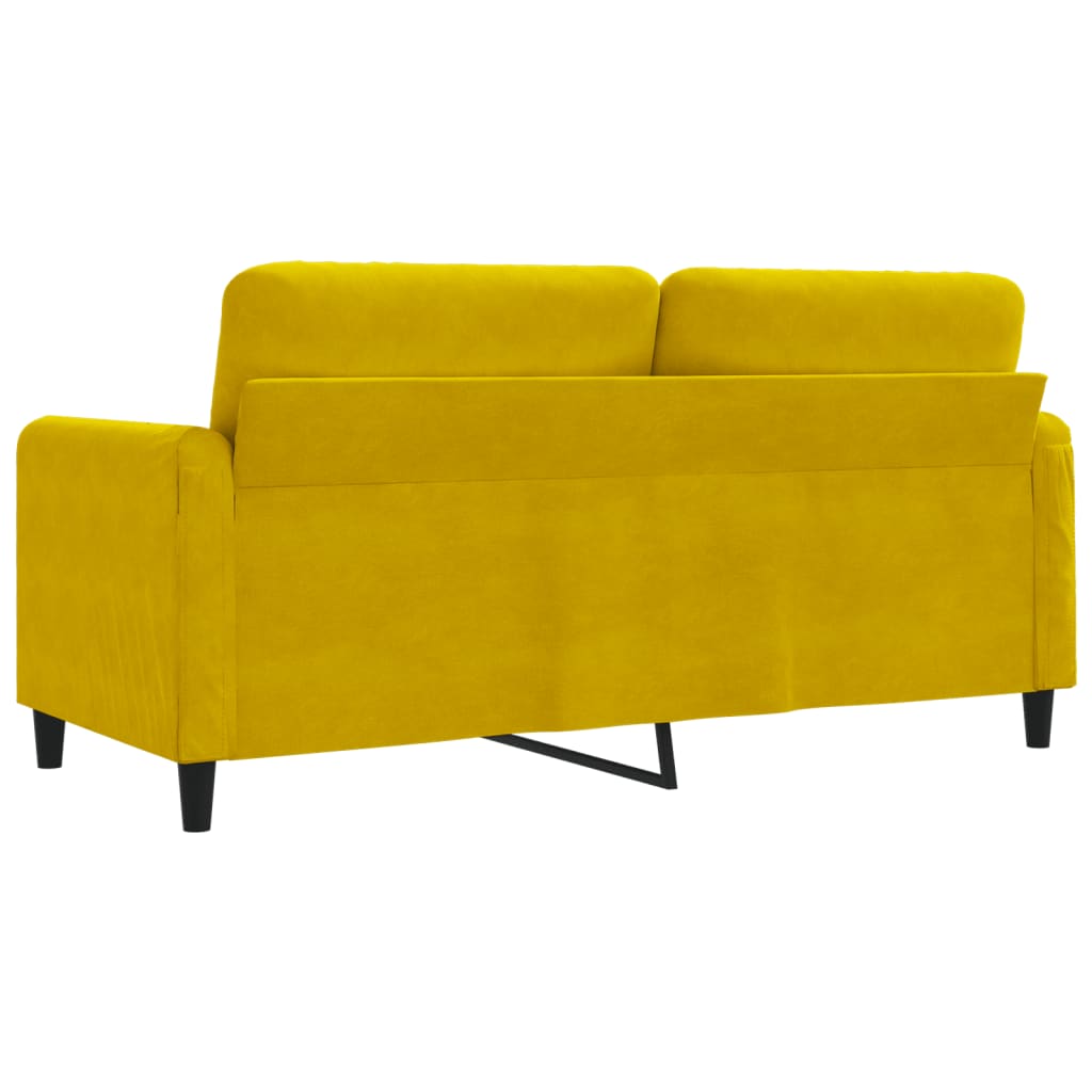 2-personers sofa 140 cm fløjl gul