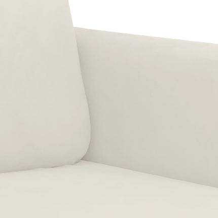 3-personers sofa 180 cm fløjl cremefarvet