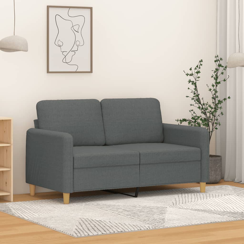 2-personers sofa i stof - 120 cm sædebredde, mørkegrå