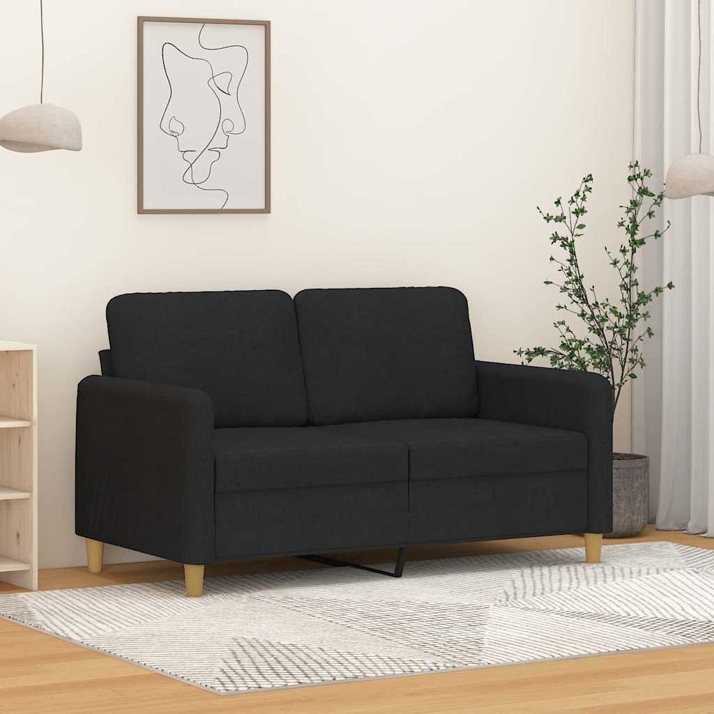 2-personers sofa i stof - 120 cm sædebredde, sort