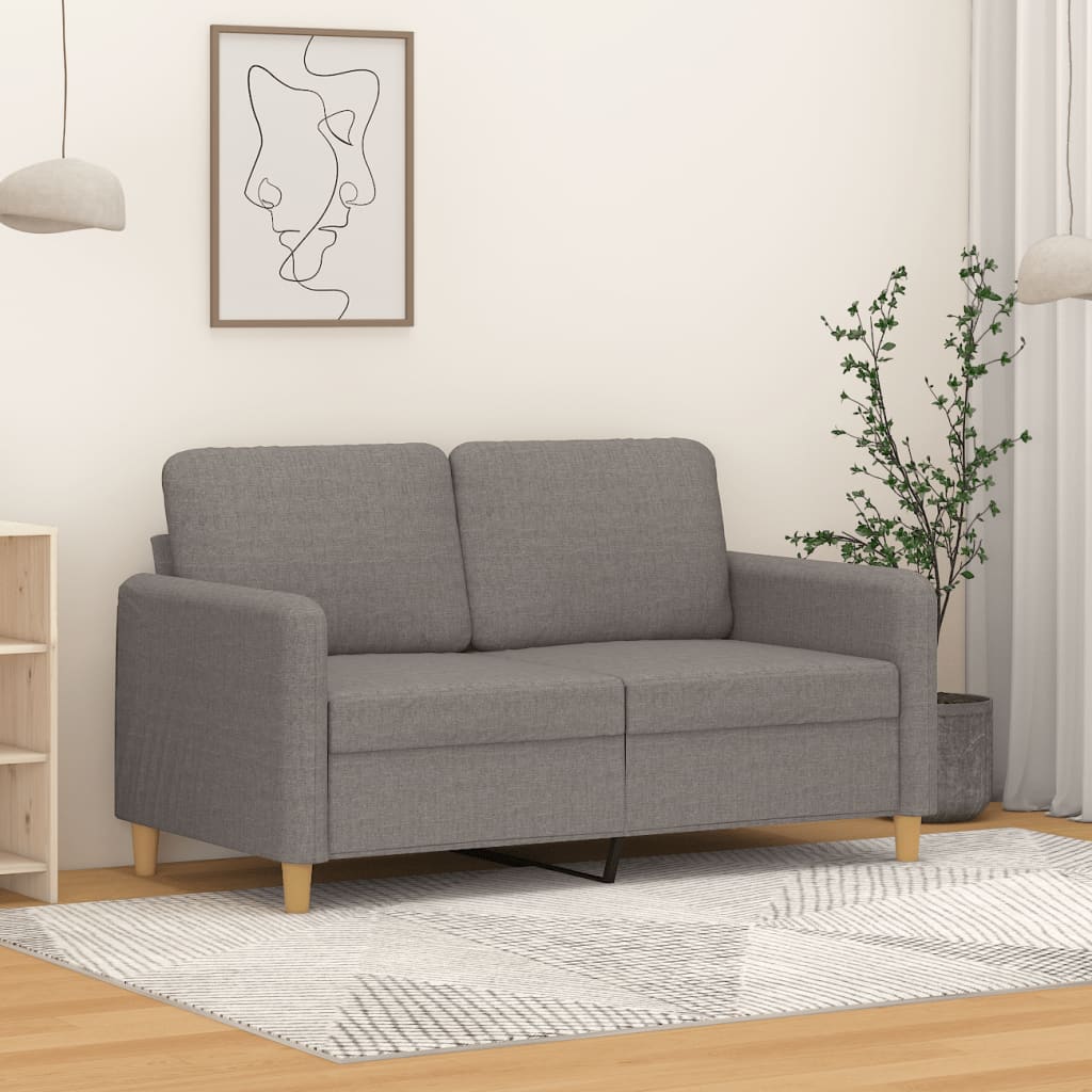 2-personers sofa i stof - 120 cm sædebredde, gråbrun
