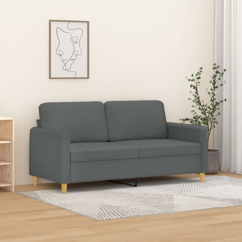 2-personers sofa 140 cm stof mørkegrå billede