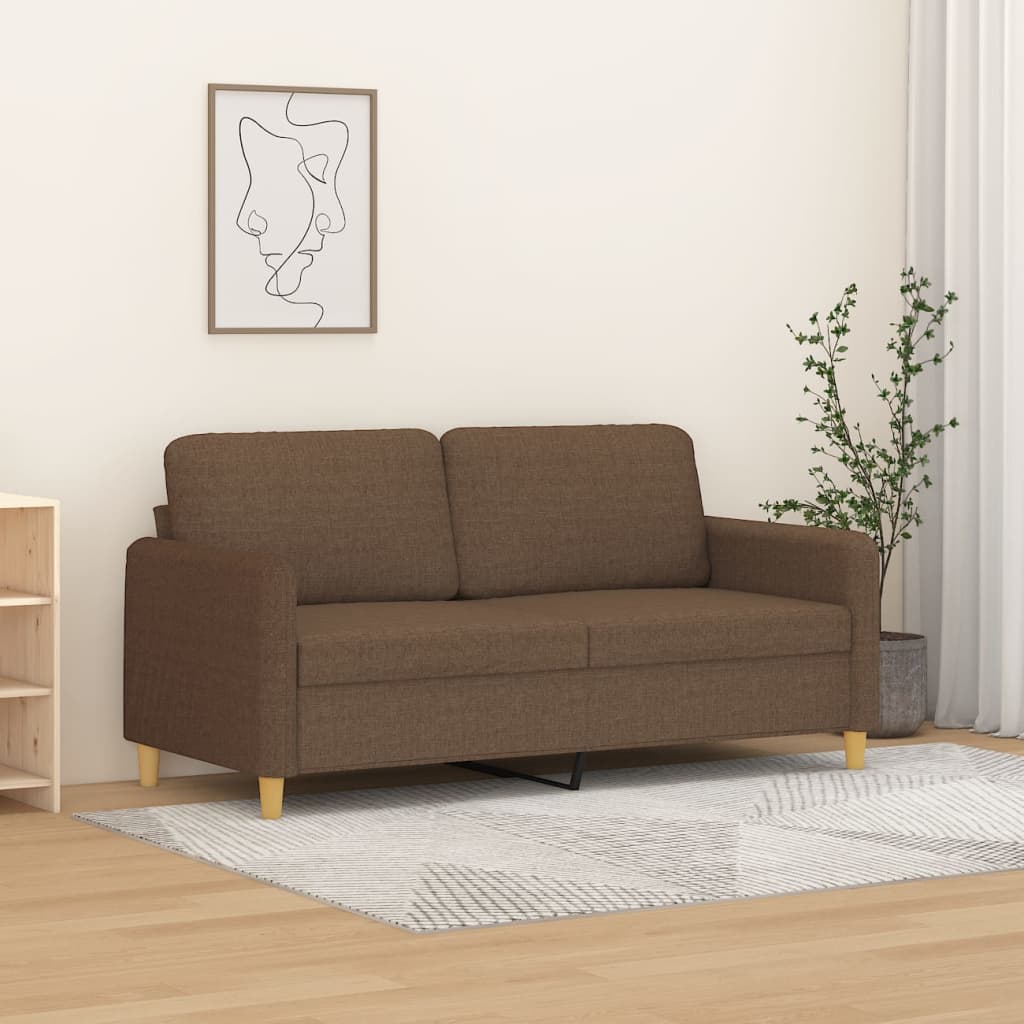 2-personers sofa i stof - brun, sædebredde 140 cm