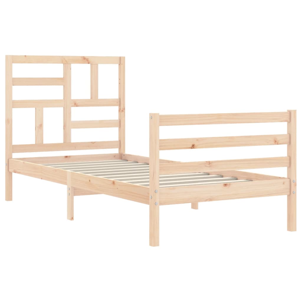 sengeramme med sengegavl 100x200 cm massivt træ