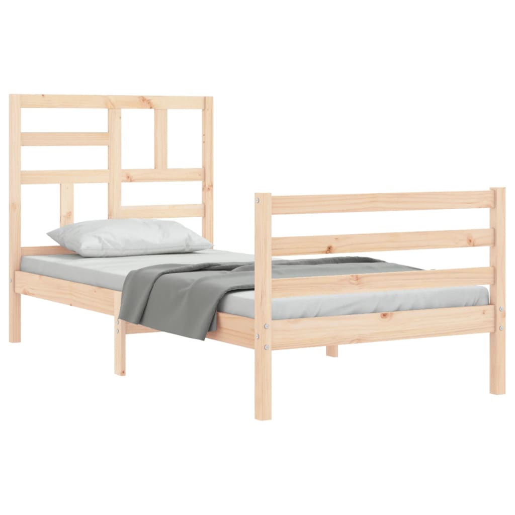 sengeramme med sengegavl 100x200 cm massivt træ