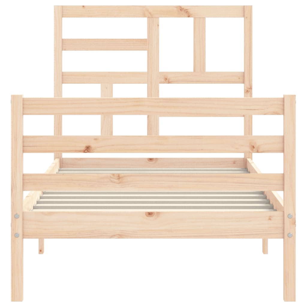 sengeramme med sengegavl 100x200 cm massivt træ