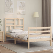 sengeramme med sengegavl 100x200 cm massivt træ