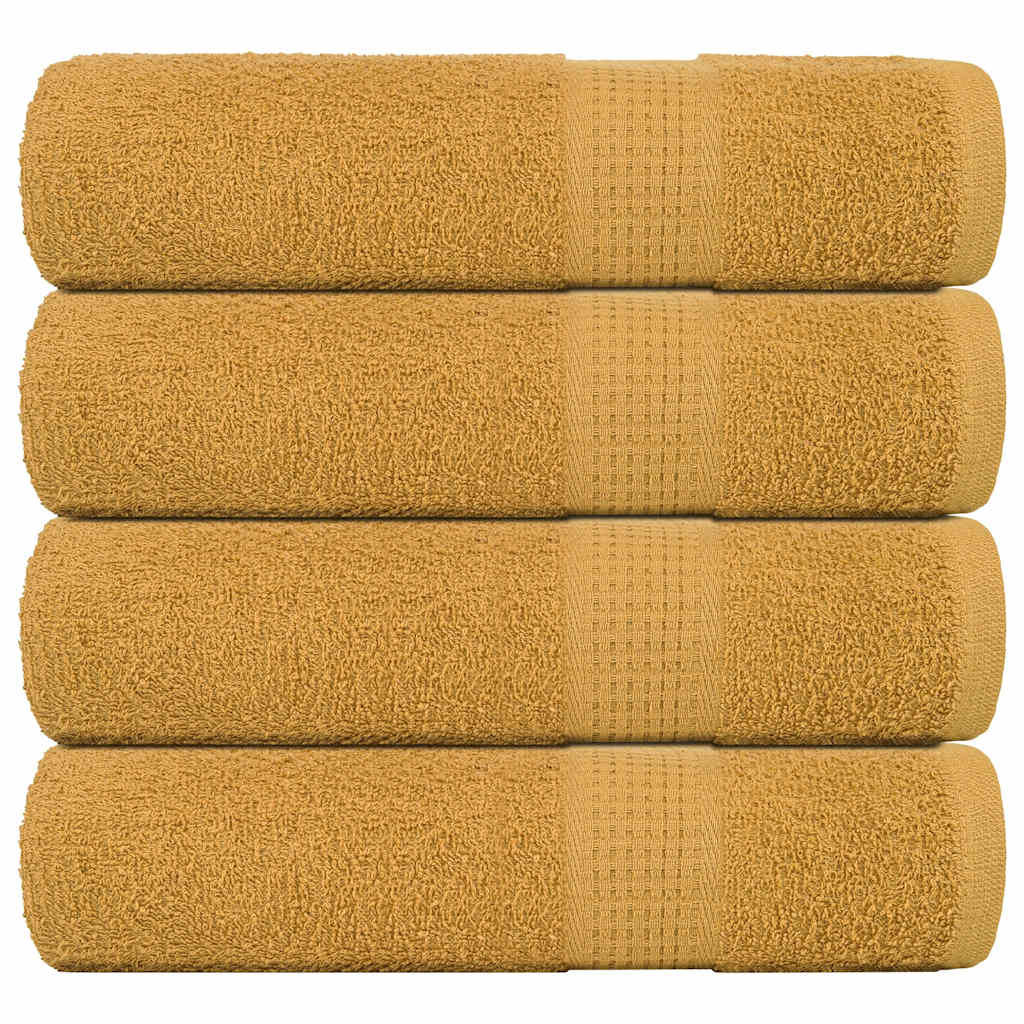 badehåndklæder FROGN 4 stk. guld 100x150 cm 360 gsm billede
