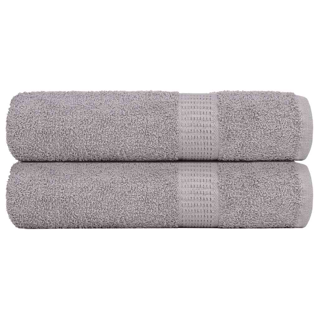 vidaXL badehåndklæder FROGN 2 stk. grå 100x150 cm 360 gsm