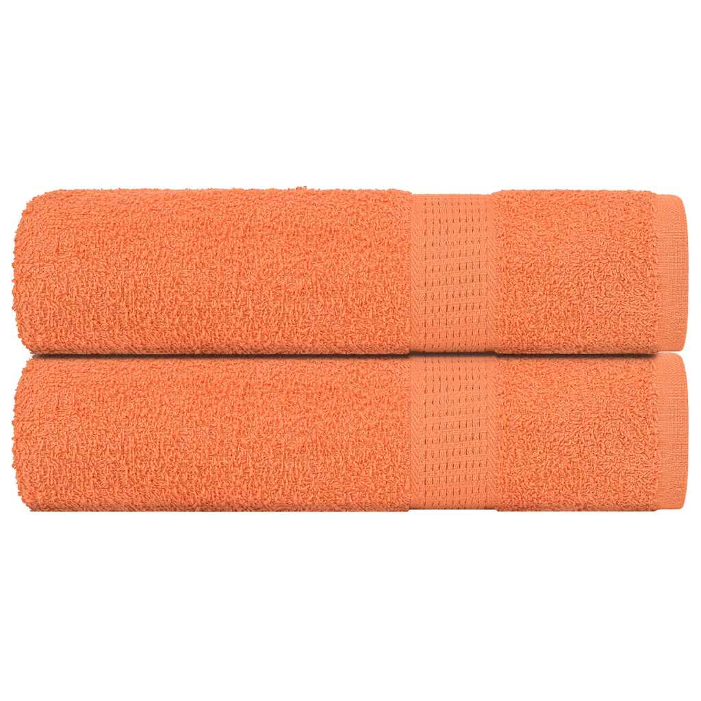 badehåndklæder 2 stk. 100x150cm 360g/m2 100% bomuld orange