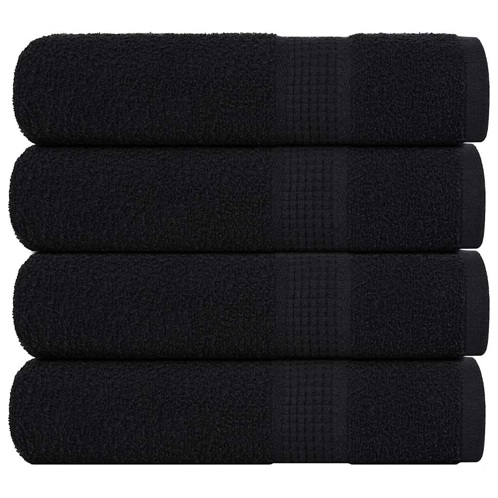 vidaXL badehåndklæder FROGN 4 stk. sort 100x150 cm 360 gsm