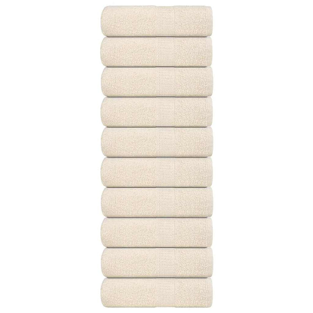 vaskehåndklæder FROGN 10 stk. cremefarvet 30x30 cm 360 gsm