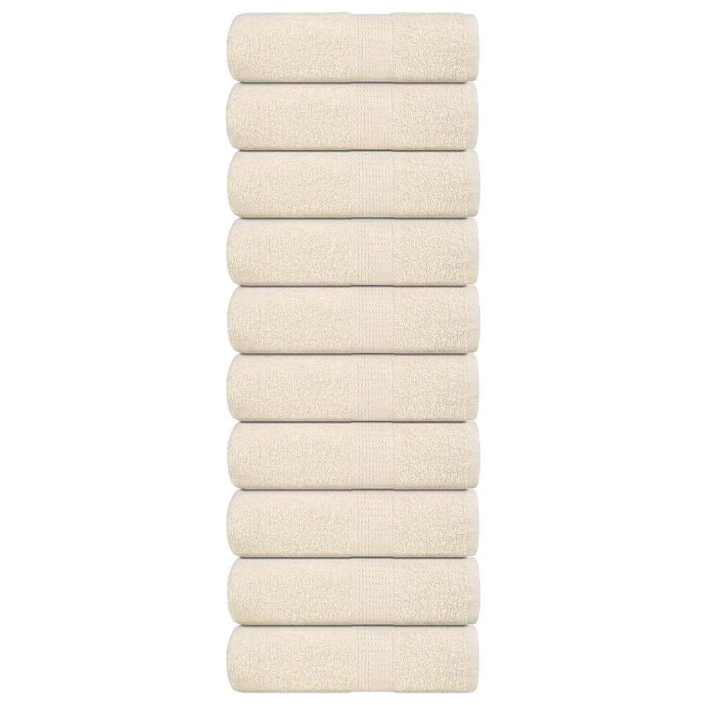 Gæstehåndklæder Frogn 10 Stk. Cremefarvet 30x50 Cm 360 Gsm - Vidaxl