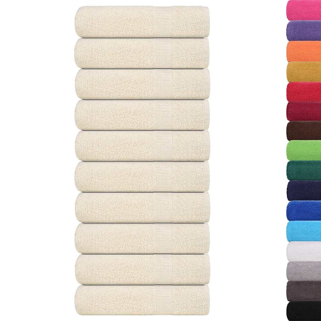 brusehåndklæder FROGN 10 stk. cremefarvet 70x140 cm 360 gsm
