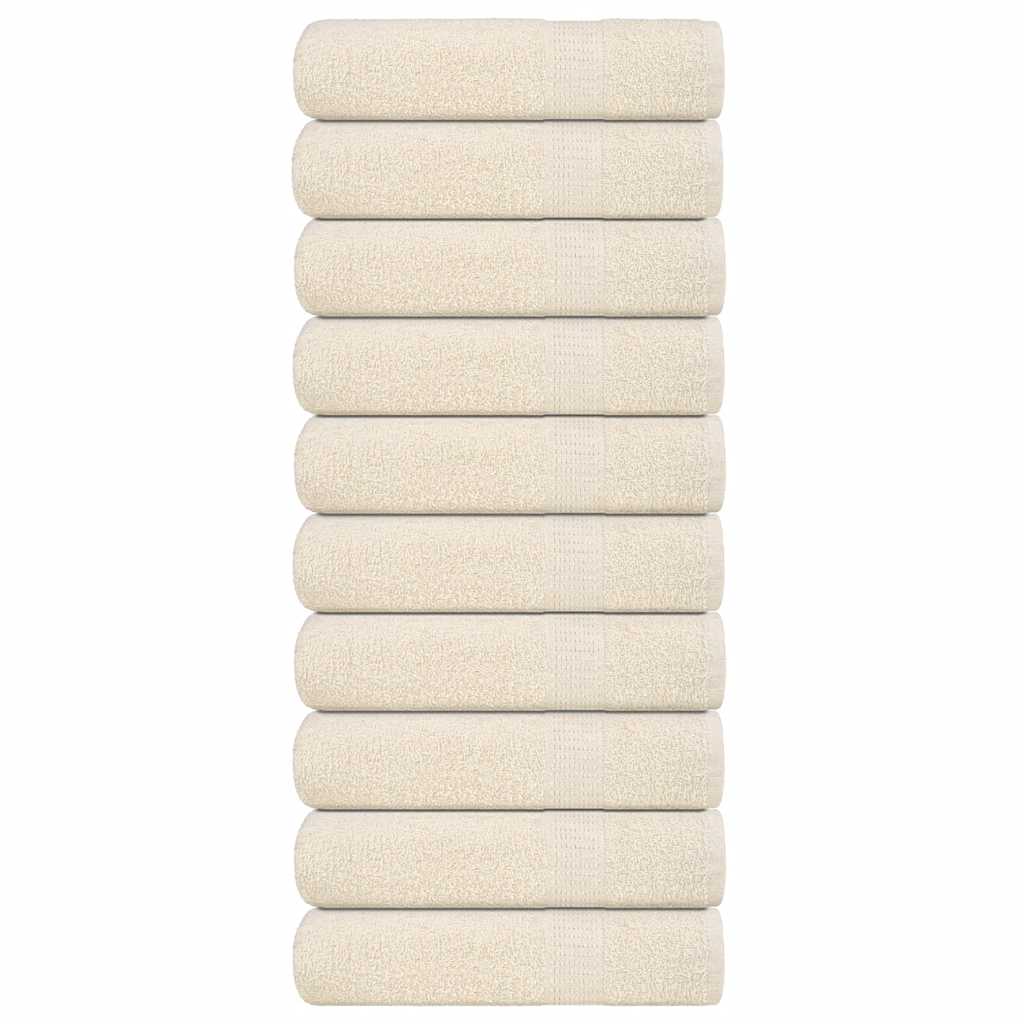 badehåndklæder 10stk. 100x150cm 360g/m2 100% bomuld cremefarvet