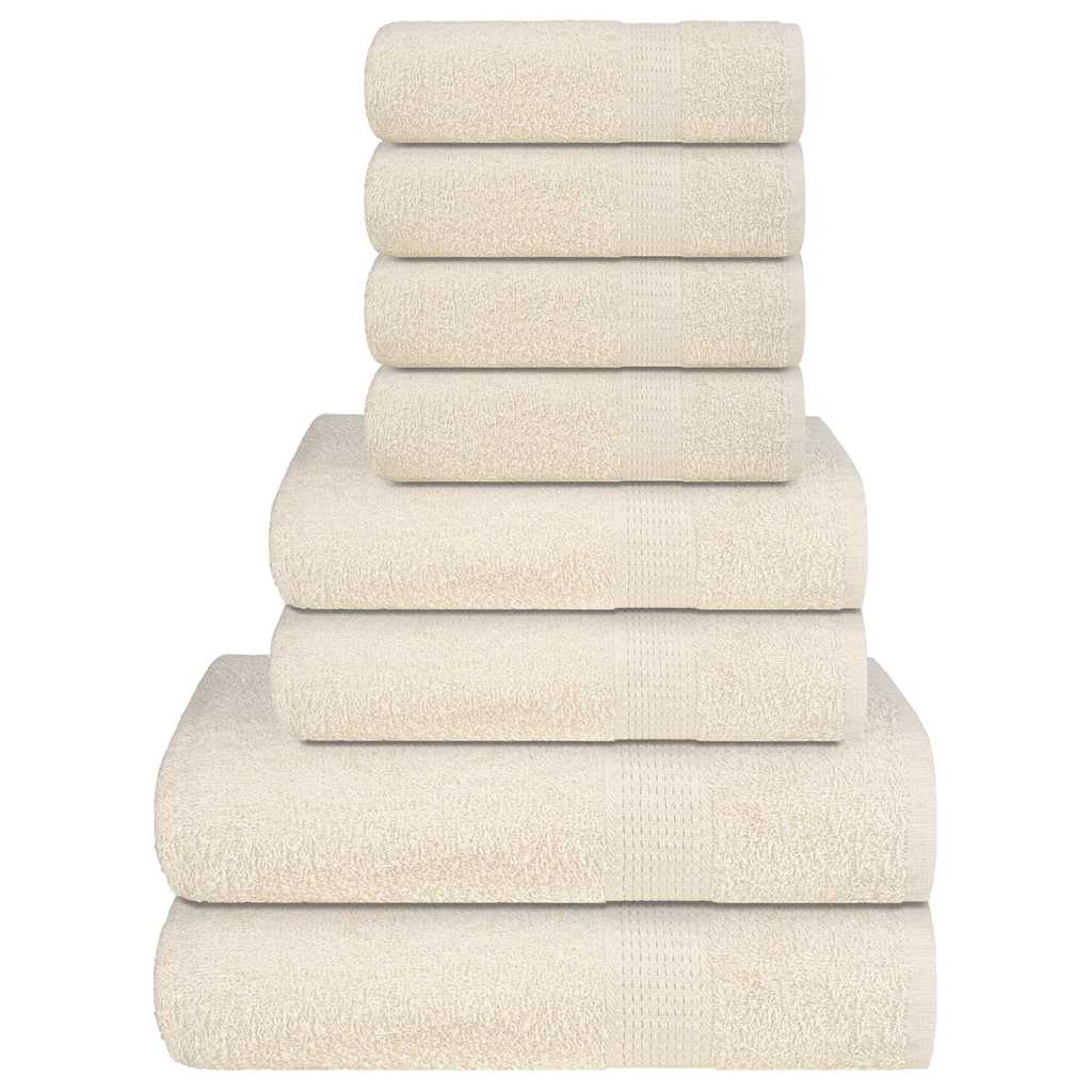 8-delt håndklædesæt i bomuld - FROGN, creme, 360 g/m²