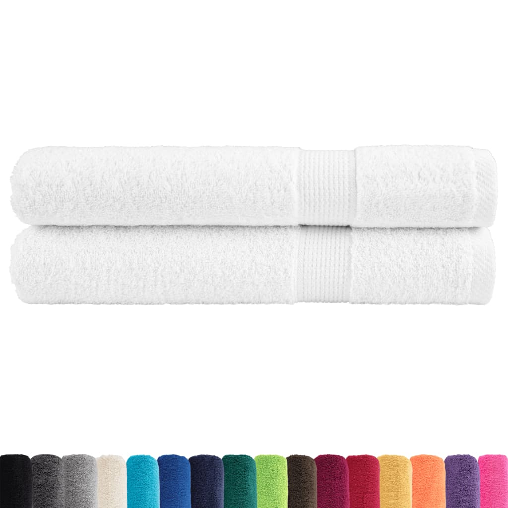 Premium saunahåndklæder SOLUND 2 stk. hvid 80x200 cm 600 gsm