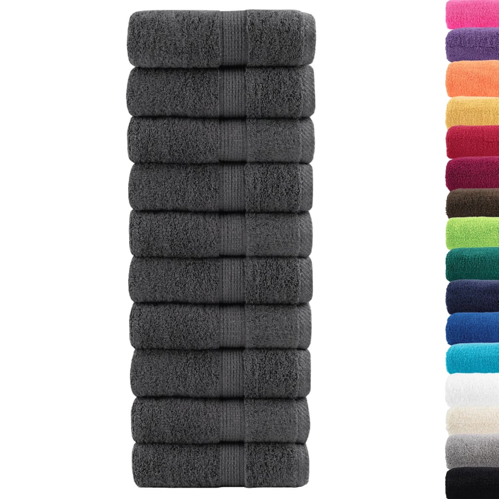 Premium vaskehåndklæder SOLUND 10 stk. antracit 30x30 cm 600 gsm