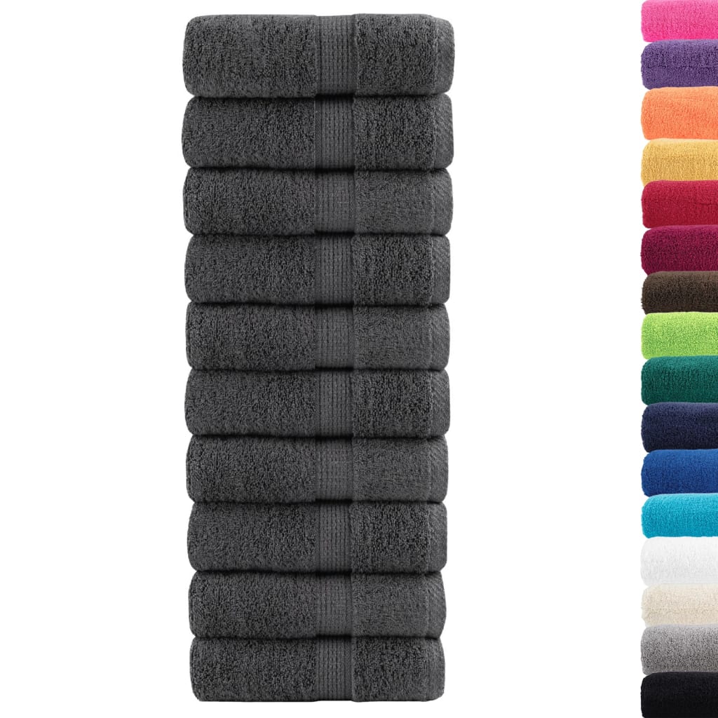 Premium vaskehåndklæder SOLUND 50 stk. antracit 30x30 cm 600 gsm