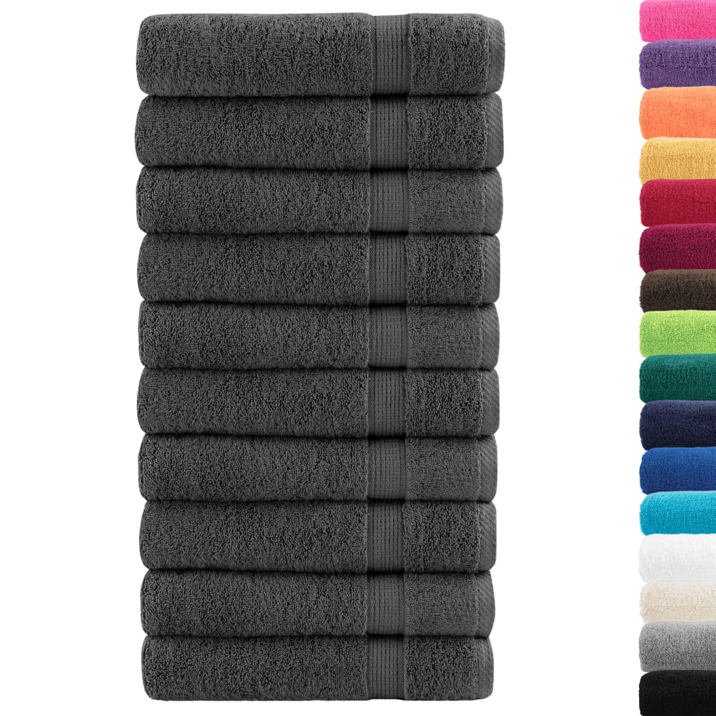 Premium badehåndklæder SOLUND 10 stk. antracit 70x140 cm 600 gsm