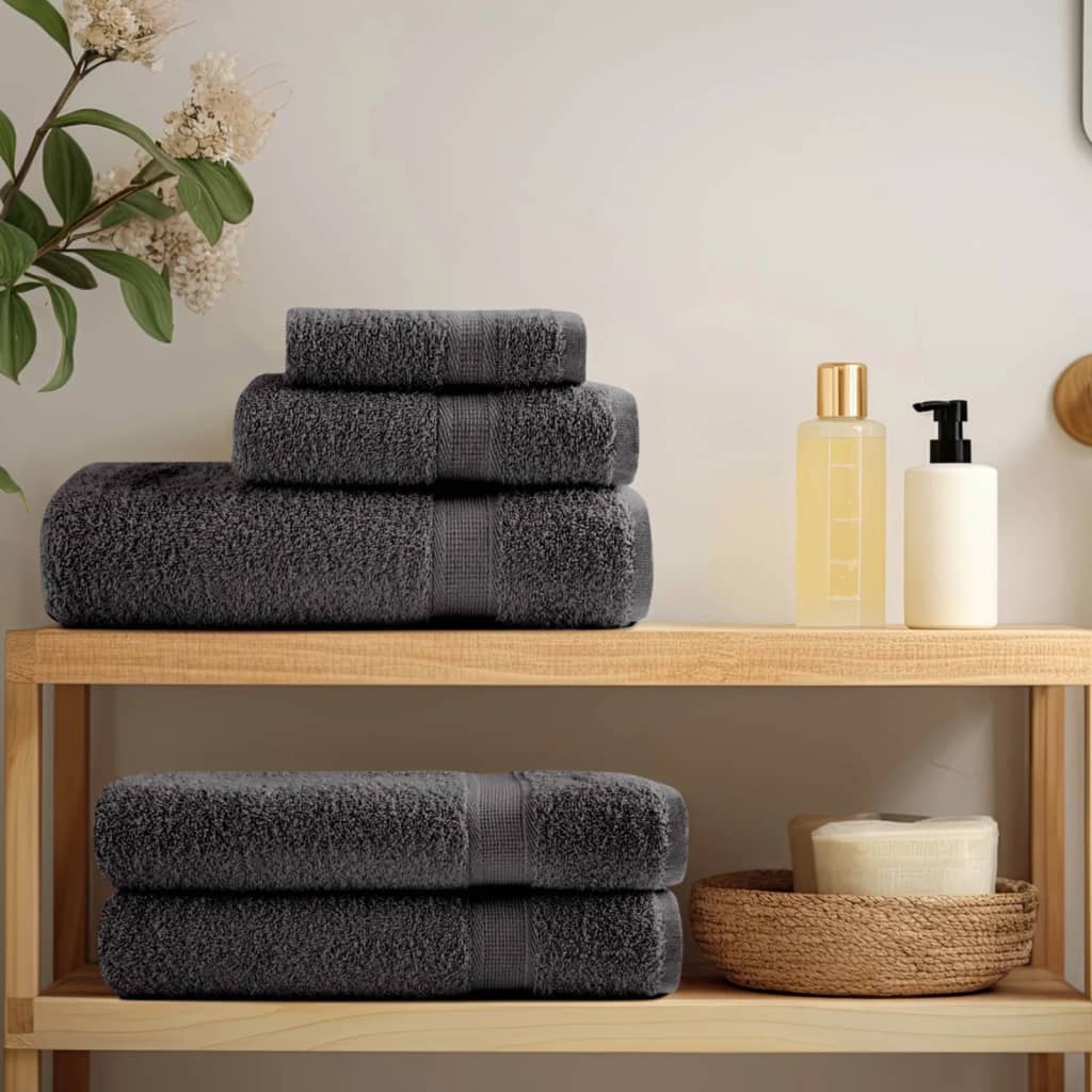 Premium badehåndklæder SOLUND 10 stk. antracit 70x140 cm 600 gsm