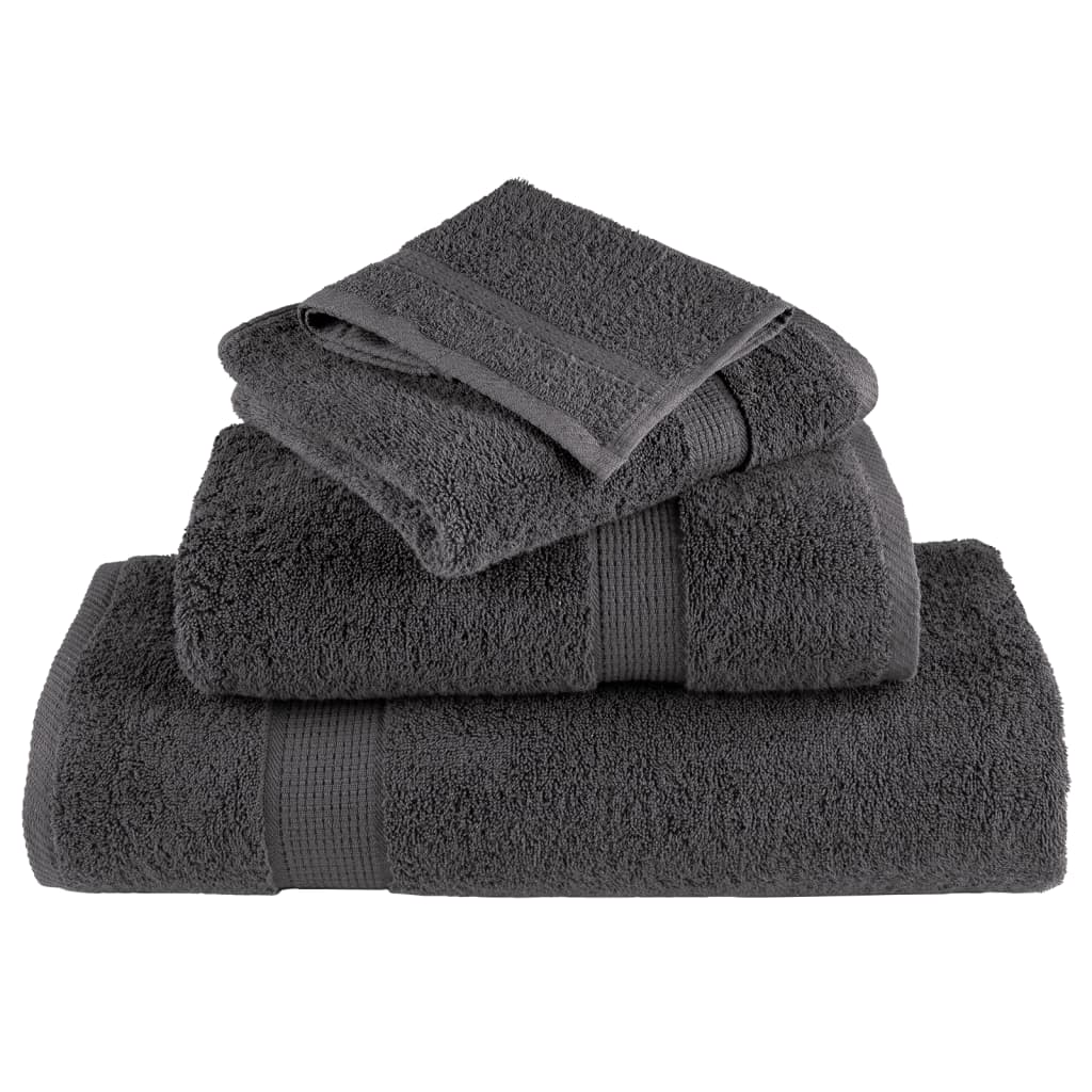 Premium badehåndklæder SOLUND 10 stk. antracit 70x140 cm 600 gsm