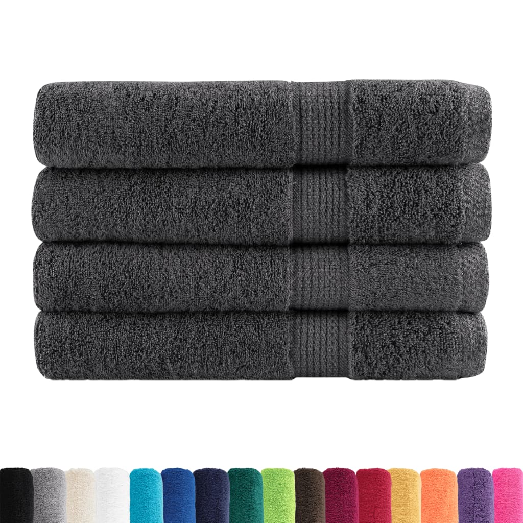 Premium saunahåndklæder SOLUND 4 stk. antracit 80x200 cm 600 gsm