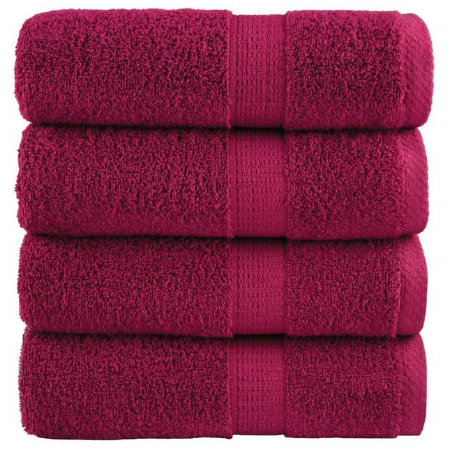 Premium vaskehåndklæder SOLUND 4 stk. bordeaux 30x30 cm 600 gsm